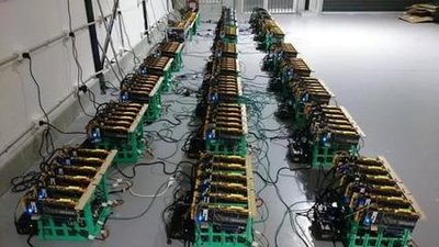 A bustling mining farm operating efficiently