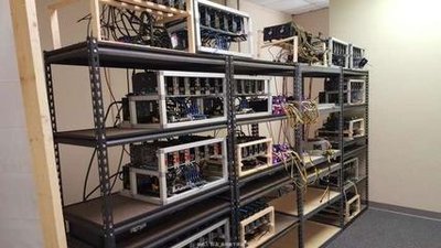 A bustling mining farm hosting rows of efficient rigs, symbolizing optimized altcoin extraction